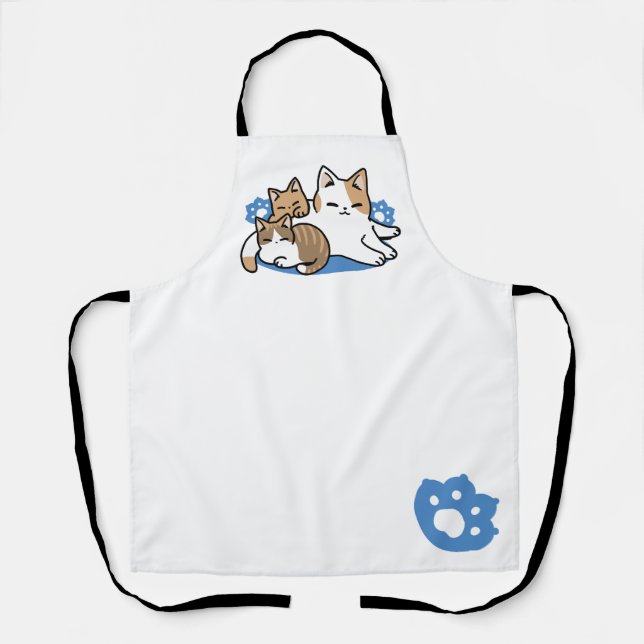 Laze Furr Days - Cute Lazy Cats Design Apron (Front)