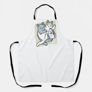 Laze Furr Days - Cute Lazy Cats Design Apron
