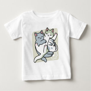 Laze Furr Days - Cute Lazy Cats Design Baby T-Shirt
