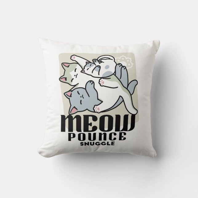 Laze Furr Days - Cute Lazy Cats Design Cushion (Front)