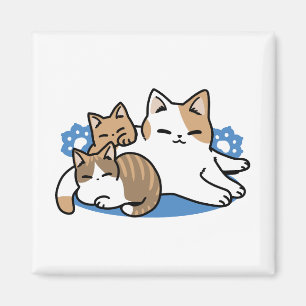Laze Furr Days - Cute Lazy Cats Design Magnet