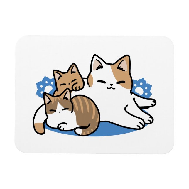 Laze Furr Days - Cute Lazy Cats Design Magnet (Horizontal)