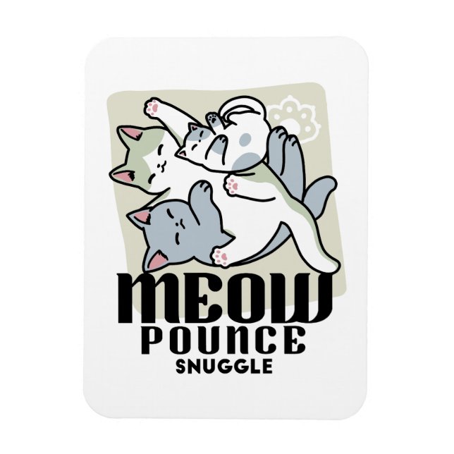 Laze Furr Days - Cute Lazy Cats Design Magnet (Vertical)