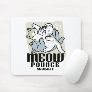 Laze Furr Days - Cute Lazy Cats Design Mouse Mat