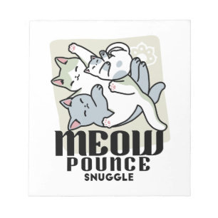 Laze Furr Days - Cute Lazy Cats Design Notepad