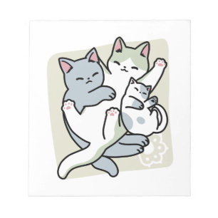 Laze Furr Days - Cute Lazy Cats Design Notepad