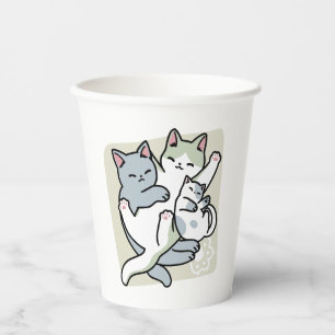 Laze Furr Days - Cute Lazy Cats Design Paper Cups