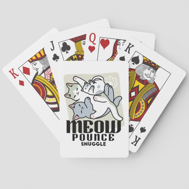 Laze Furr Days - Cute Lazy Cats Design Playing Cards (Back)