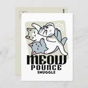 Laze Furr Days - Cute Lazy Cats Design Postcard