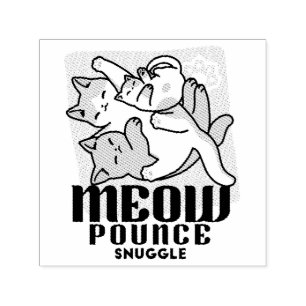 Laze Furr Days - Cute Lazy Cats Design Self-inking Stamp