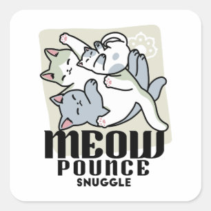 Laze Furr Days - Cute Lazy Cats Design Square Sticker