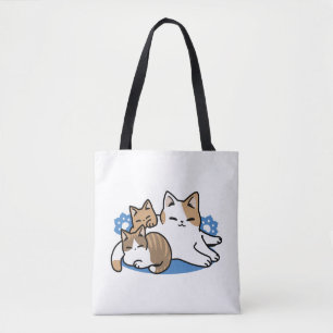 Laze Furr Days - Cute Lazy Cats Design Tote Bag