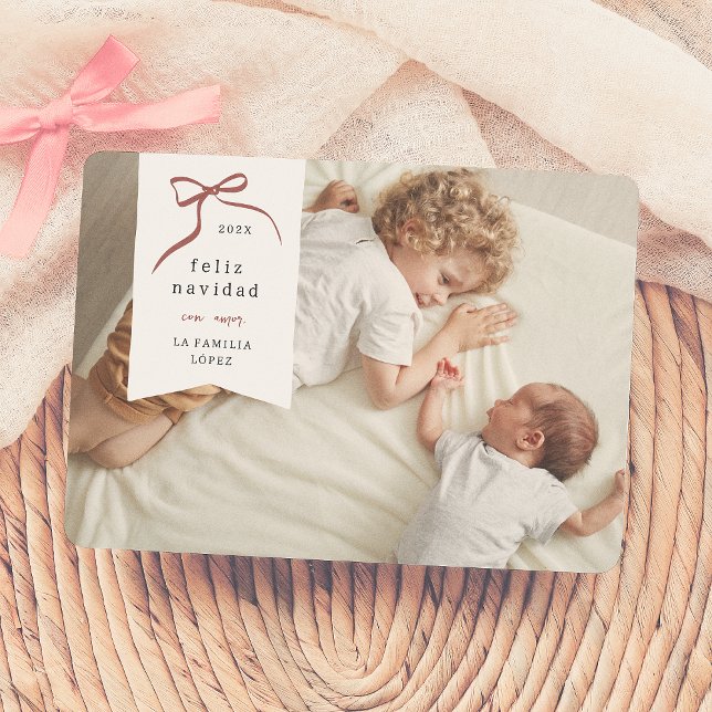 Lazo Navideño | Feliz Navidad Tarjeta con Foto Holiday Card (Creator Uploaded)