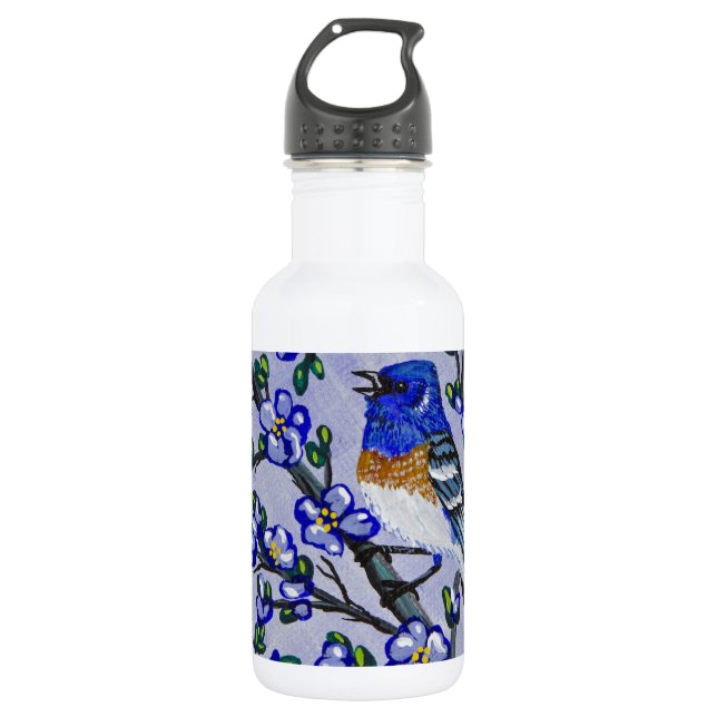 Lazuli Bunting 532 Ml Water Bottle (Front)