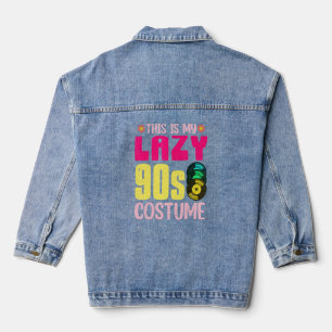 Lazy 90s Costume Nineties Theme Party Vinyl 90s 1 Denim Jacket