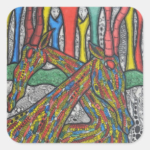 Lazy afternoon square sticker