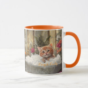 Lazy and Lucky Happy Red Cat In Luxury Bath Mug