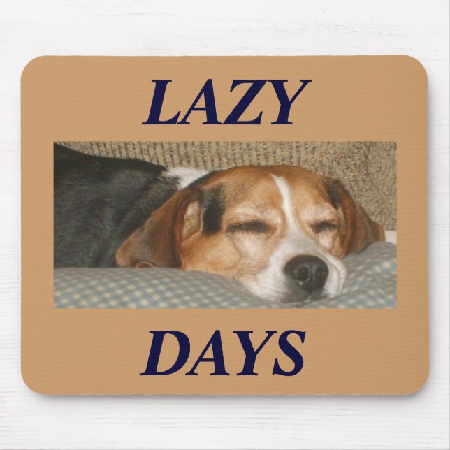 Lazy Beagle Mouse Mat (Front)
