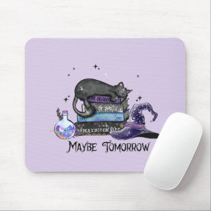 Lazy Black Cat, Halloween Cat   For Bookworm Mouse Mat