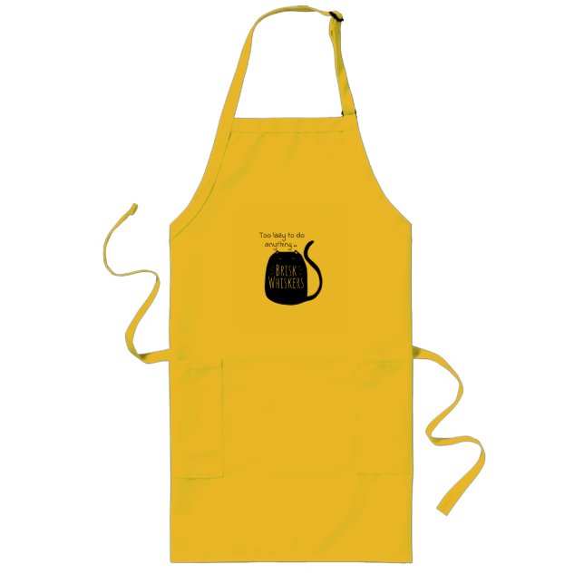 Lazy black cat  long apron (Front)