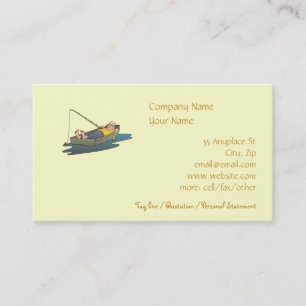 Lazy Boat Day Fishing business card template