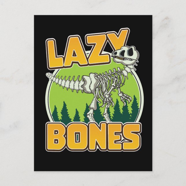 Lazy Bones cartoon logo Announcement Postcard (Front)