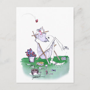 lazy bones - cricket , tony fernandes postcard