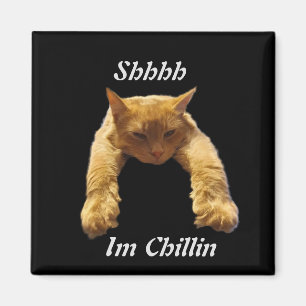 Lazy Brown Cat Chillin, Fridge Magnet