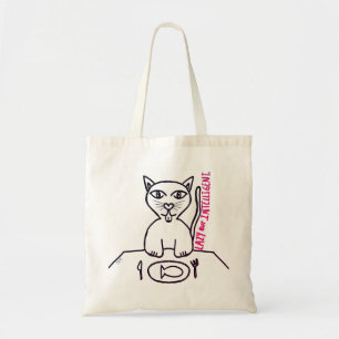 LAZY BUT INTELLIGENT KITTY KAT TOTE BAG