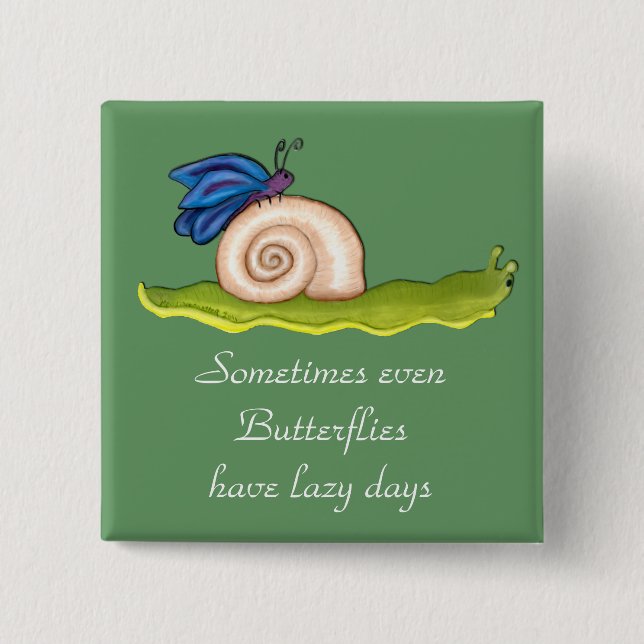 Lazy Butterfly 15 Cm Square Badge (Front)