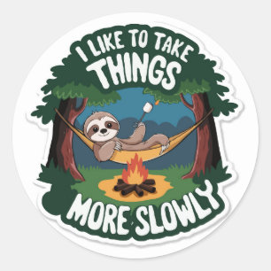 Lazy Campfire Sloth Sticker Funny Outdoor