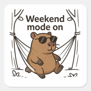 Lazy Capybara Meme Cartoon Sticker