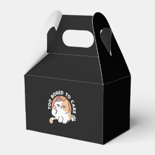 Lazy Cat Attitude – Too Bored to Care Funny Quote Favour Box