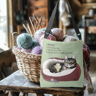 Lazy Cat Bed Green funny Crossbody Bag