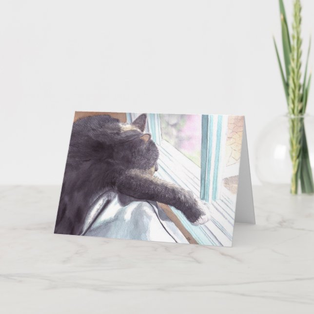 Lazy Cat Greeting Card (Front)