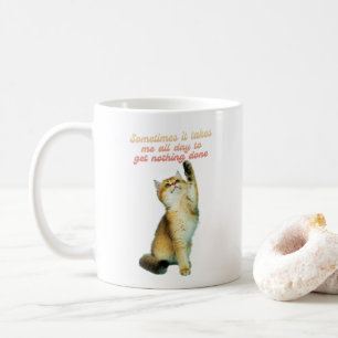 Lazy Cat Lover Funny Cute Cat Coffee Mug