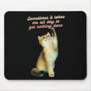 Lazy Cat Lover Funny Cute Cat Mouse Mat
