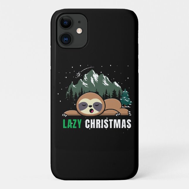 Lazy Christmas Sloth  Funny Case-Mate iPhone Case (Back)