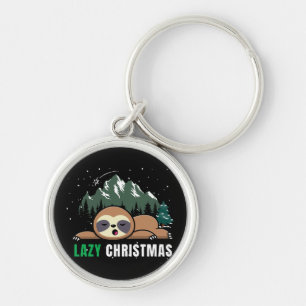 Lazy Christmas Sloth Funny Key Ring