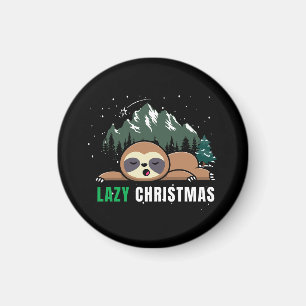 Lazy Christmas Sloth  Funny Magnet