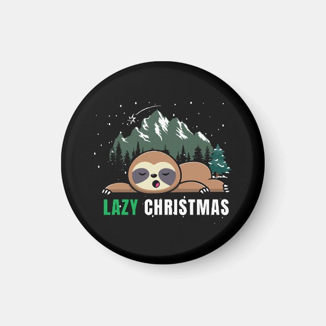 Lazy Christmas Sloth  Funny Magnet (Front)