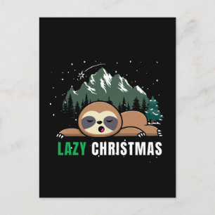 Lazy Christmas Sloth Funny Postcard