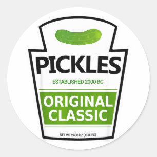 Lazy costume pickle jar  classic round sticker