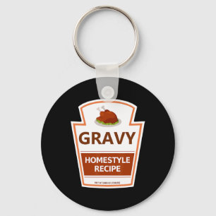 Lazy Costume Thanksgiving Gravy Jar Key Ring