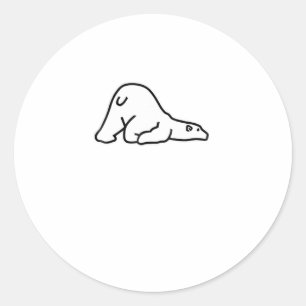 Lazy Cute Polar Bear Animal Lover Classic Round Sticker