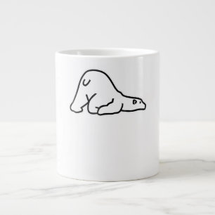 Lazy Cute Polar Bear Animal Lover Large Coffee Mug