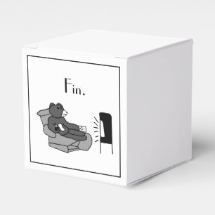 Lazy Dad Bear Cartoon with “Fin”, Noir Movie Joke Favour Box