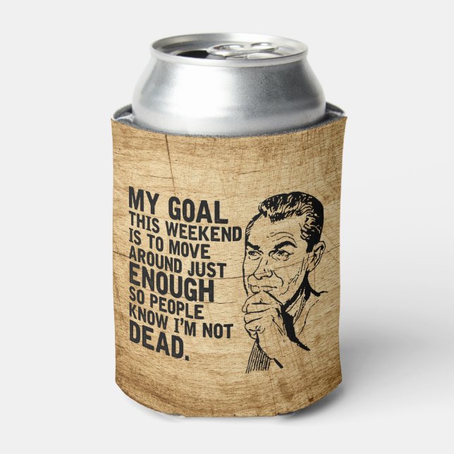 Lazy Dad Humour Father's Day Can Cooler (Can Front)