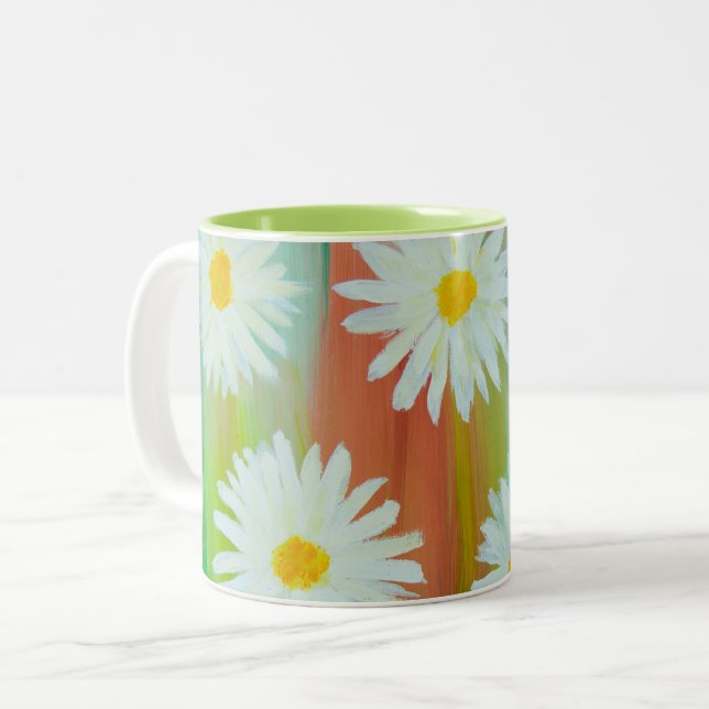 Lazy Daisy Day Two-Tone Coffee Mug (Front Left)