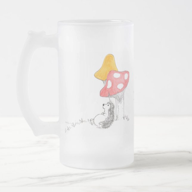 Lazy Day Frosted Glass Beer Mug (Left)
